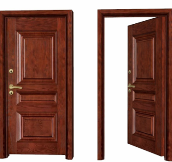 美式实木平开门su模型