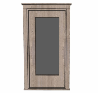 现代实木平开门su模型