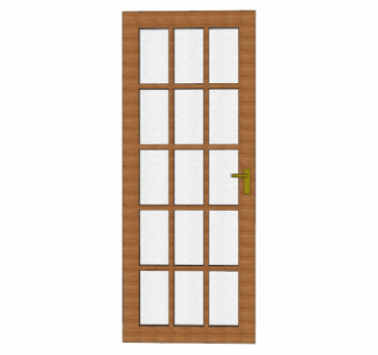 现代实木平开门su模型