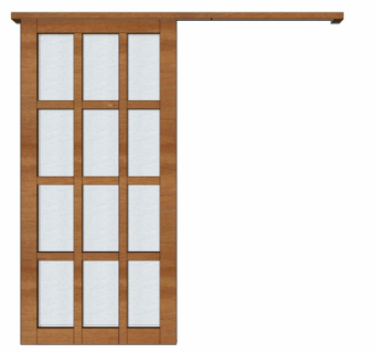 现代实木推拉门su模型