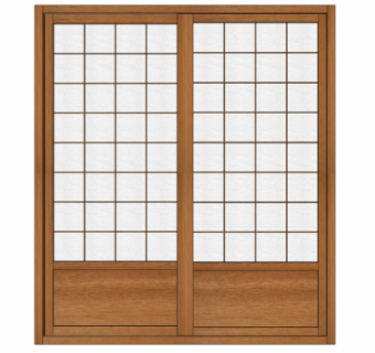 日式推拉门su模型