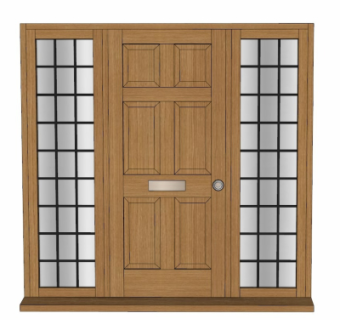 现代实木平开门su模型