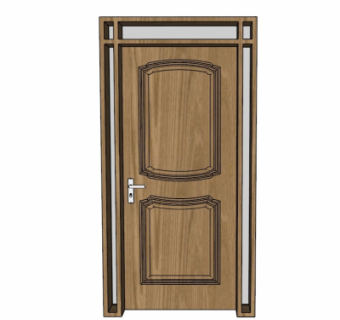 欧式实木平开门su模型