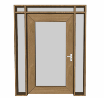 现代实木平开门su模型