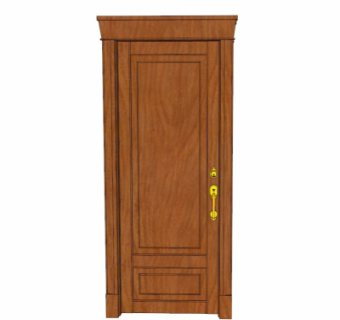 欧式实木平开门su模型