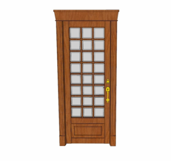 欧式实木平开门su模型