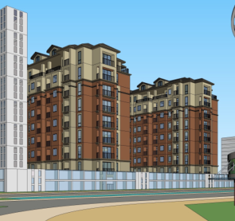 欧式公寓楼su模型