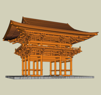 中式门楼免费su模型