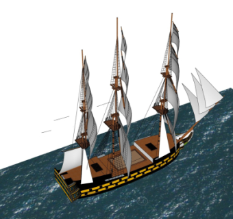 现代帆船su模型