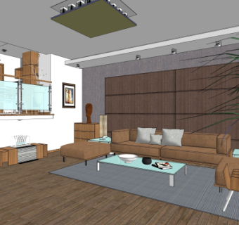 现代客厅su模型