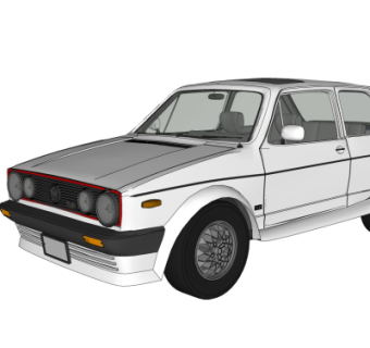 现代汽车su模型