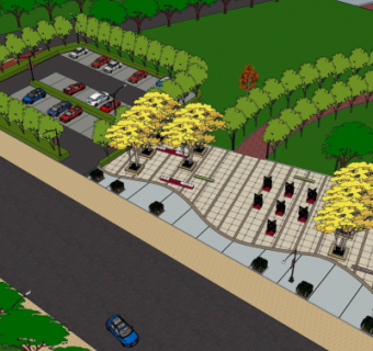 现代广场停车场su模型