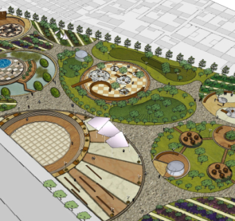 现代公园景观su模型