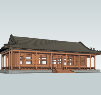 中式古建殿宇su模型