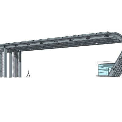 工业风钢结构小区入口免费su模型