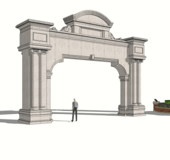 欧式古典小区入口免费su模型