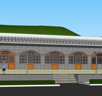 中式窑洞su模型