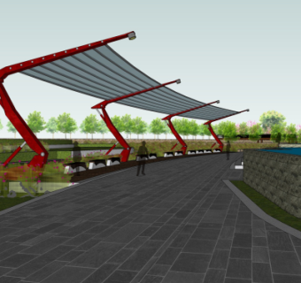 现代公园景观su模型