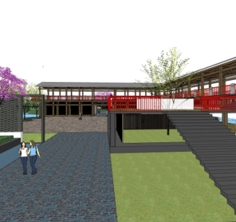 中式休闲会所su模型