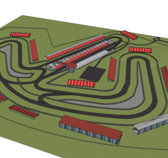 现代赛车跑道设计su模型