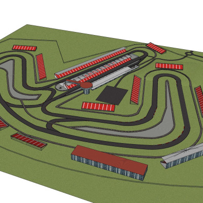 现代赛车跑道设计su模型