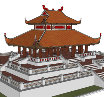 中式古建su模型