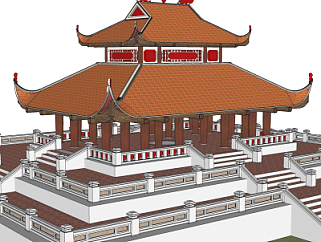 中式古建su模型
