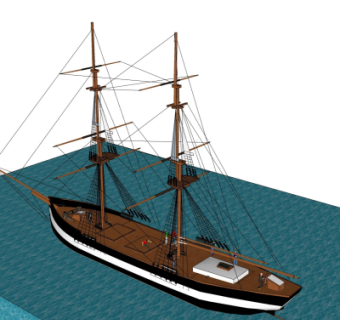 现代帆船su模型