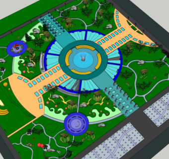 现代公园景观su模型