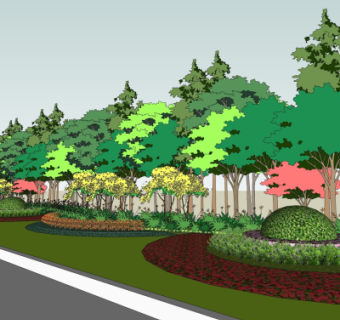 现代公共景观su模型