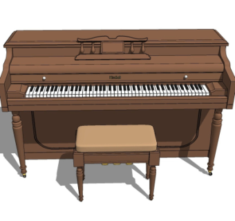 欧式钢琴su模型
