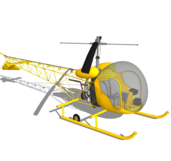 现代直升机su模型