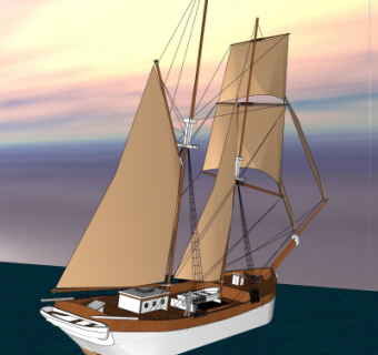 现代帆船su模型