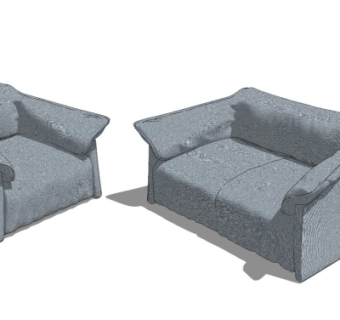 现代布艺双人沙发su模型