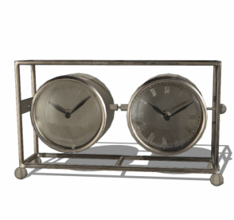 工业风金属闹钟su模型