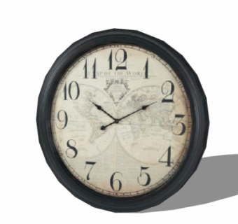 工业风金属挂钟su模型