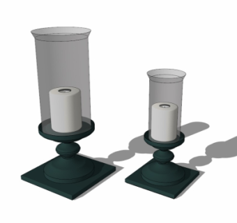 欧式烛台灯su模型