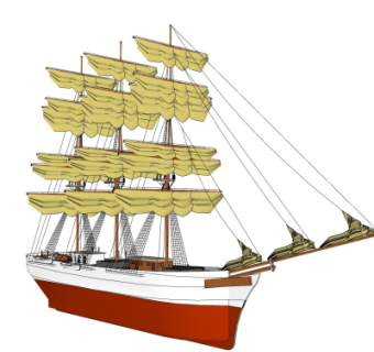 现代帆船su模型