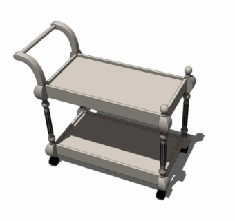 欧式宴会小推车su模型