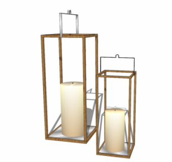 现代烛台灯su模型