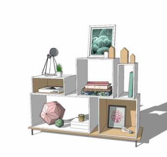 北欧置物柜su模型