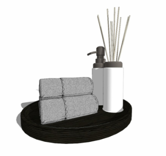 现代毛巾摆件su模型