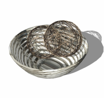 现代藤编摆件su模型