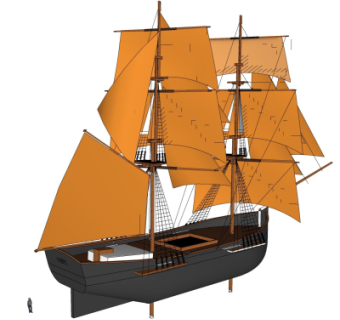 现代帆船su模型