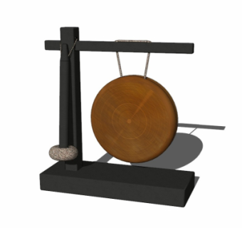 中式铜锣su模型