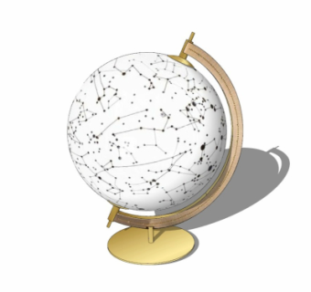 现代地球仪摆件su模型