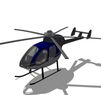 现代直升机su模型