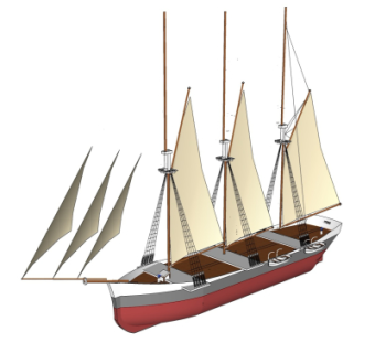 现代帆船su模型