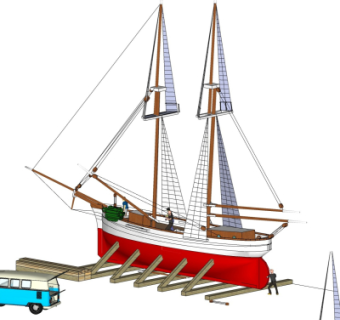 现代帆船su模型