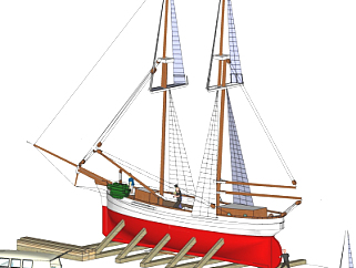 现代帆船su模型